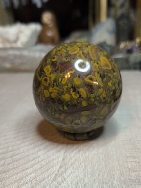 #40 59mm Natural fruit jasper sphere